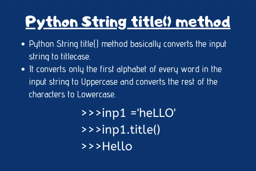 Python String Title() Method