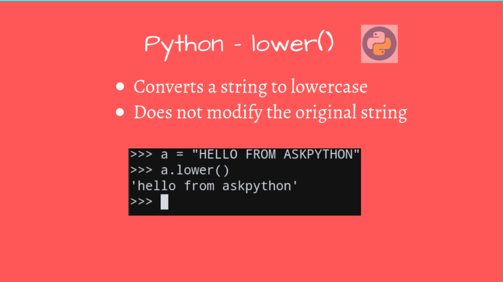Python Lower