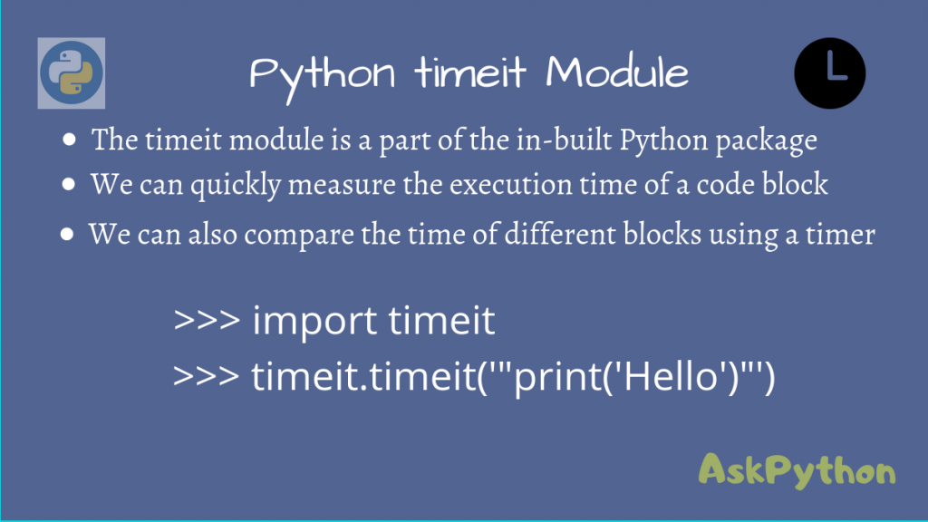 Python Module Timeit