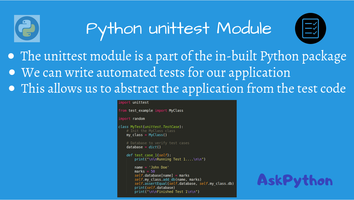 Python unittest Module - AskPython