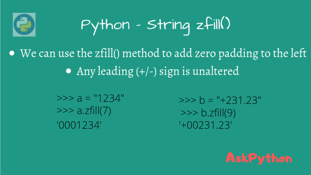 Python Zfill