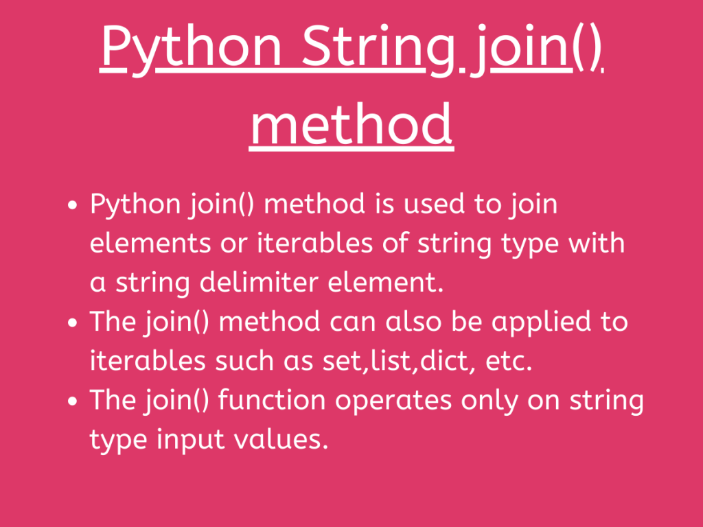 Python String Join() Method