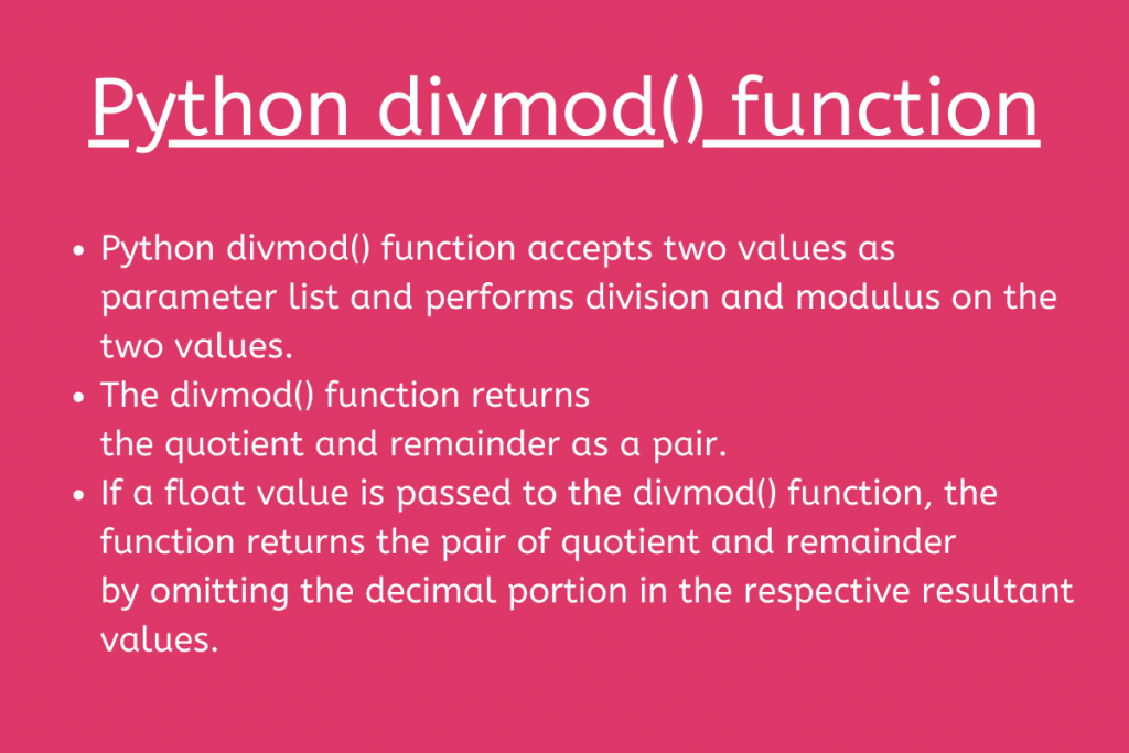 Python Divmod() Function