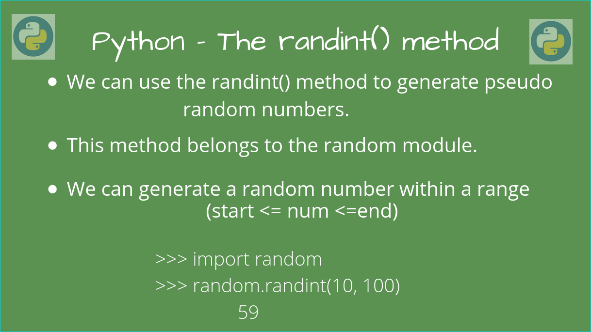 Generate random integers using Python randint() - AskPython