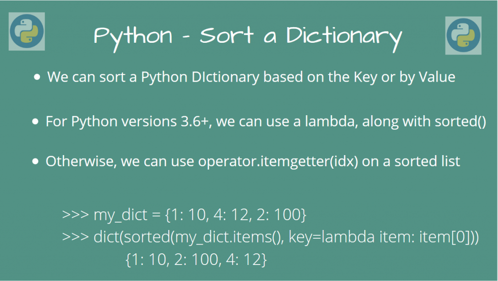 Python Sort Dictionary