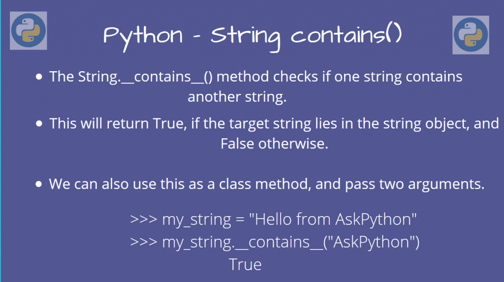 Python String Contains