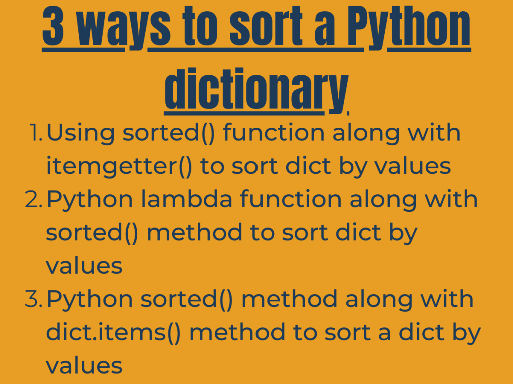 3 Ways To Sort A Python Dict