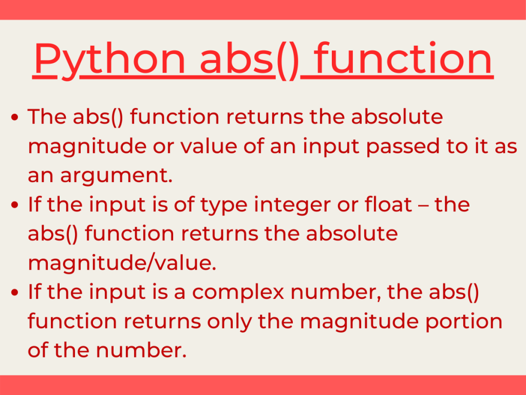 Python Abs() Function