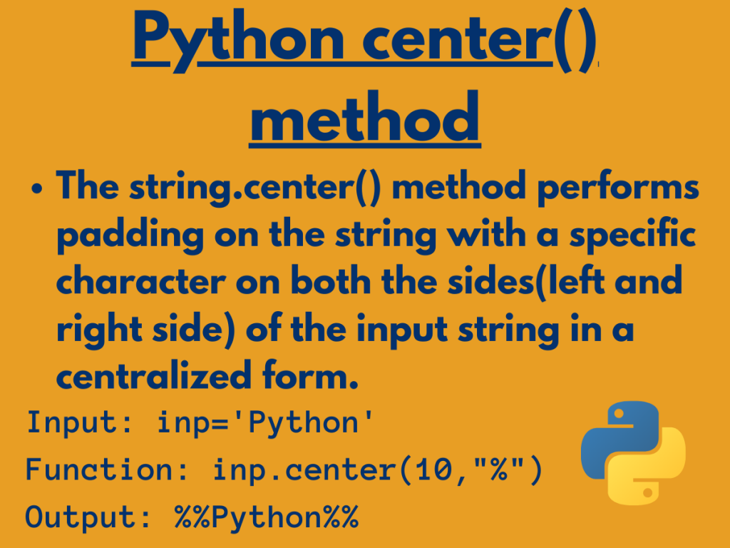 Python Center() Method