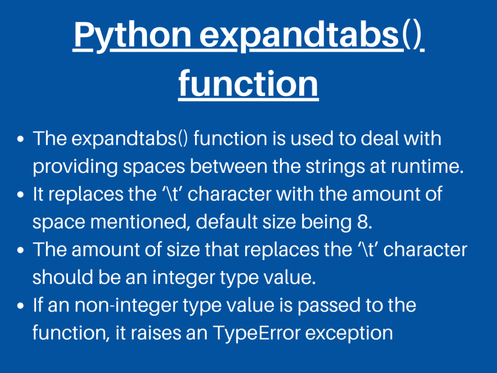 Python Expandtabs() Function
