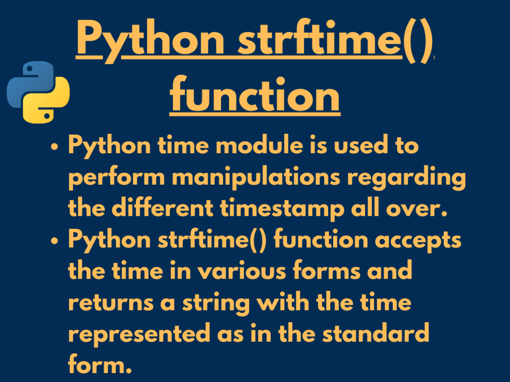 Python Strftime() Function