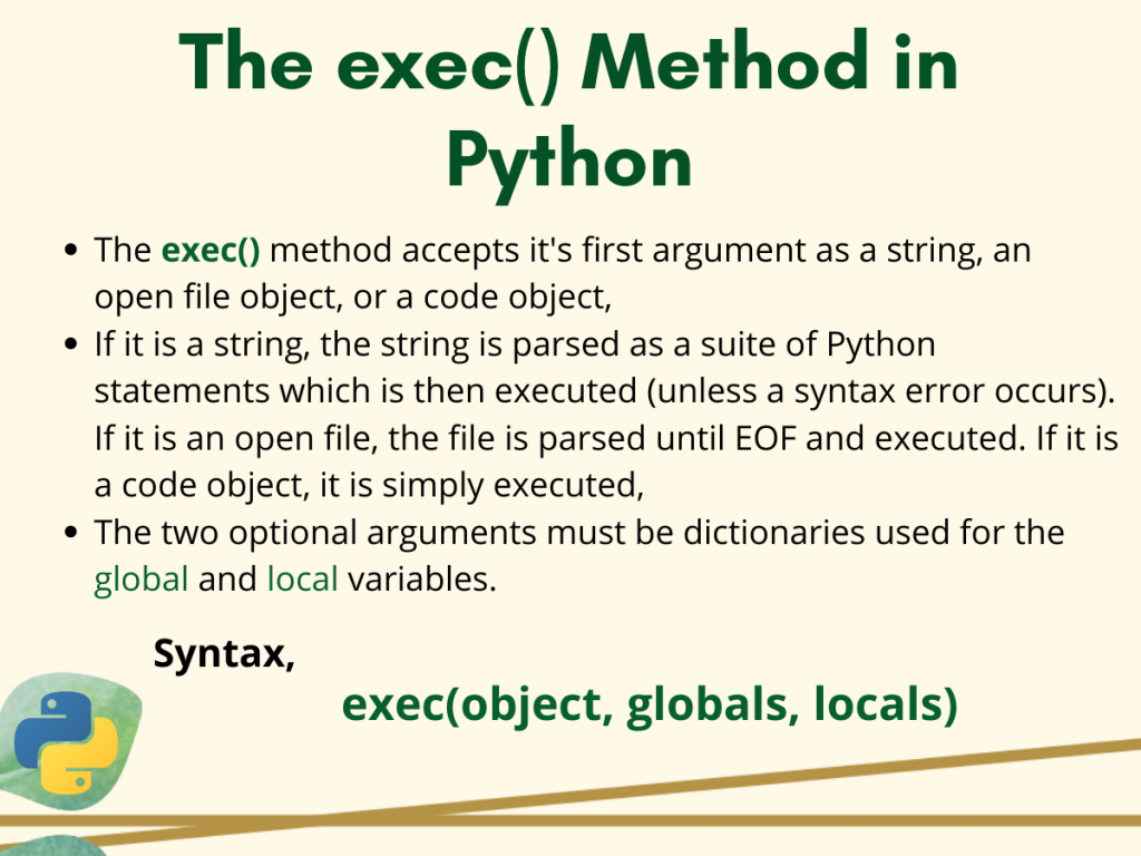 The Exec() Method In Python