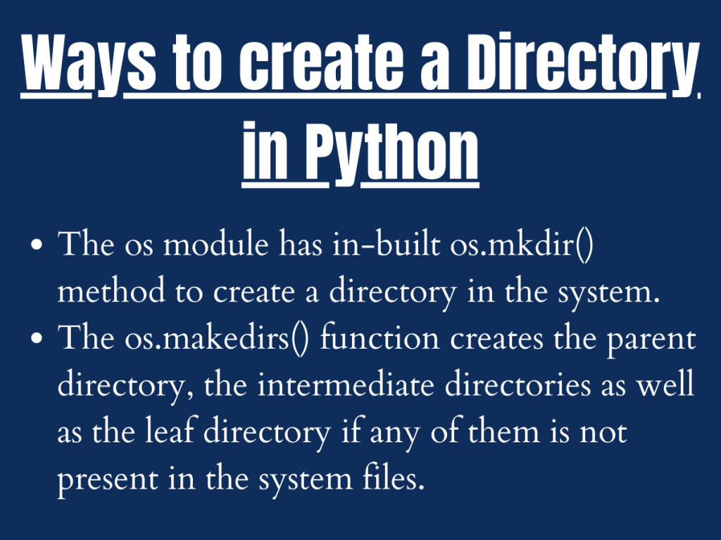 Ways To Create A Directory In Python