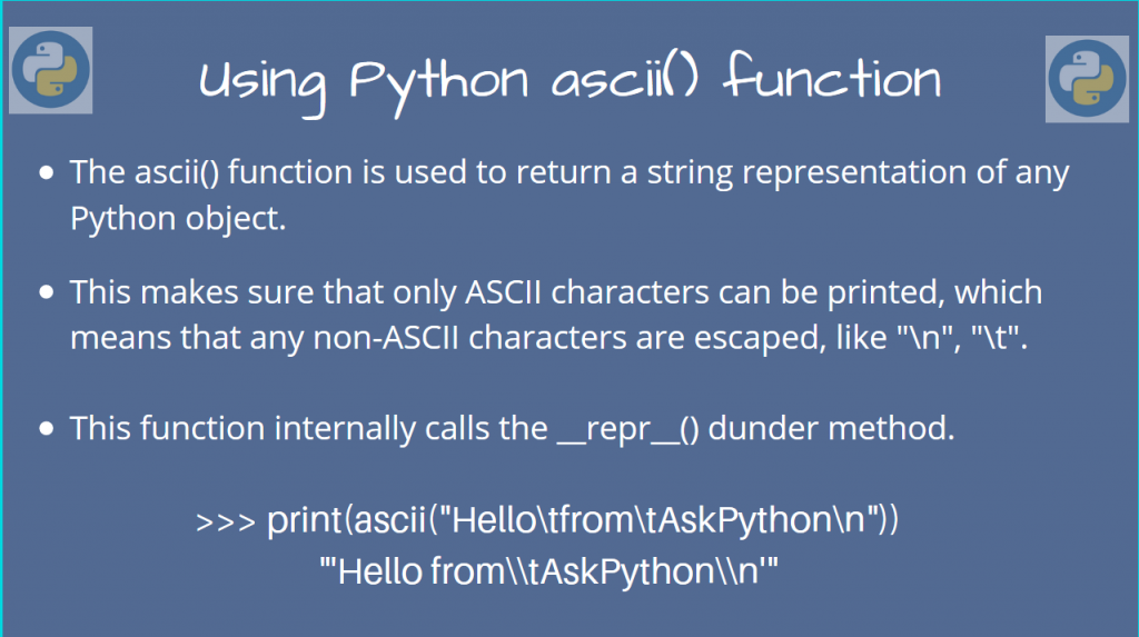 Python Ascii