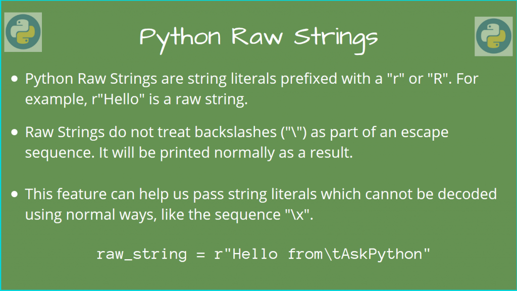 Python Raw Strings