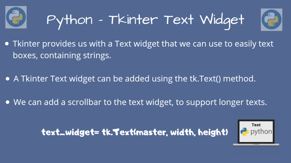 Tkinter Text Widget Python