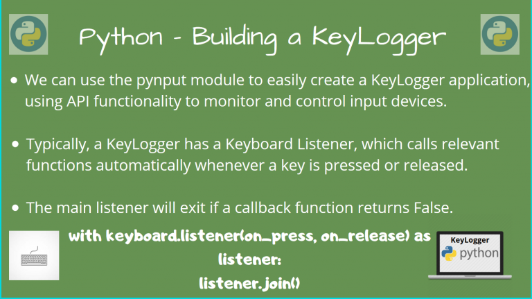 how to build a keylogger python