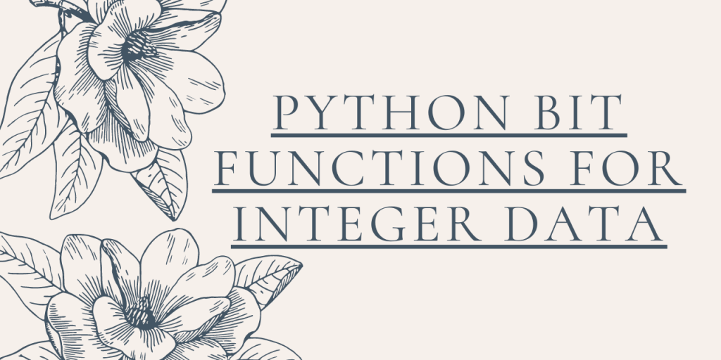 Python Bit Functions For Integer Data