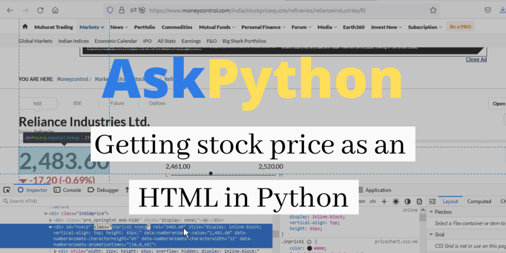 getting stock price as HTML