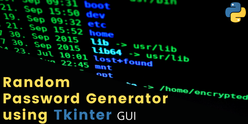 GUI Random Password Generator Using Tkinter