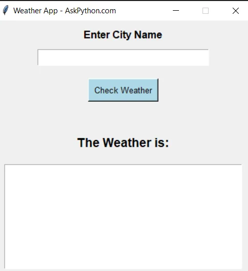 Weather App Frontend In Python