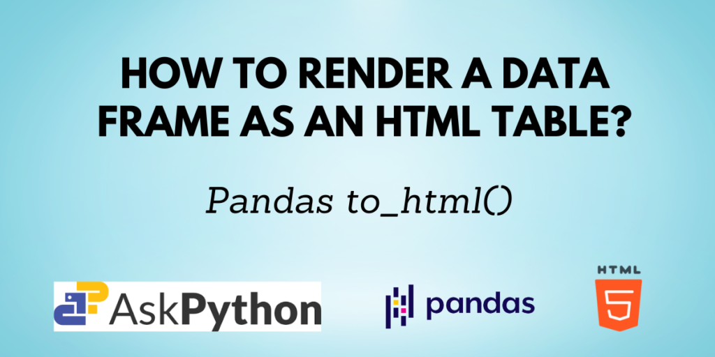 Pandas To Html Cover Image