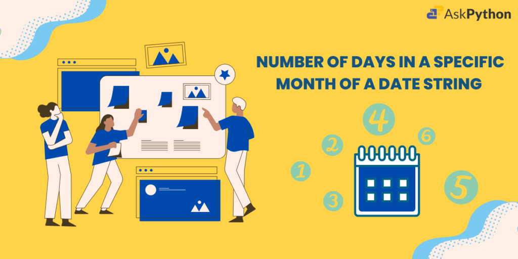 Get the number of days in a specific month of a date string