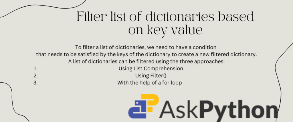 Filter List Of Dictionaries Based On Key Value