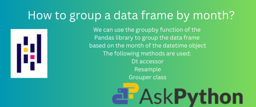 How To Group A Data Frame By Month