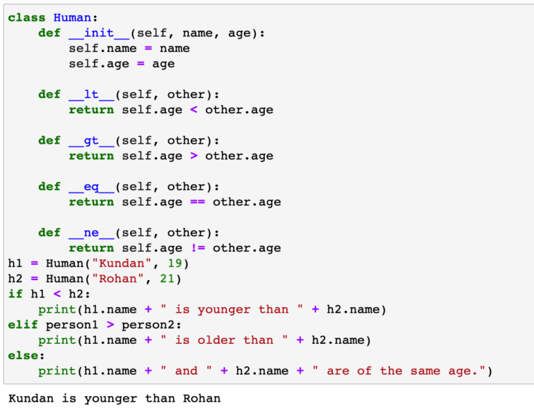 Oop - Python Equivalent of Java’s Compareto() - AskPython