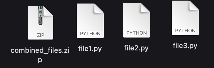 Zip-файл для нескольких файлов Python