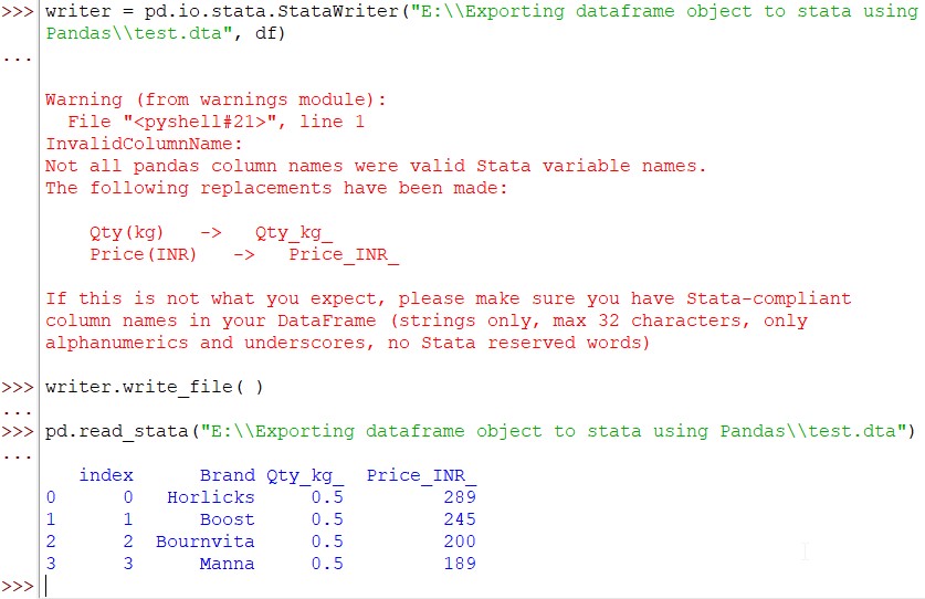 Alternate Version Of Coding StataWriter Function