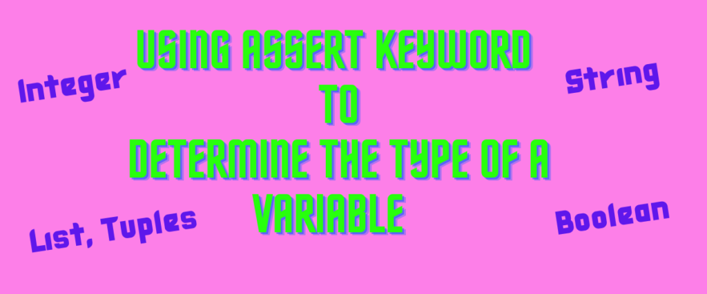 USING ASSERT KEYWORD TO DETERMINE THE TYPE OF A VARIABLE