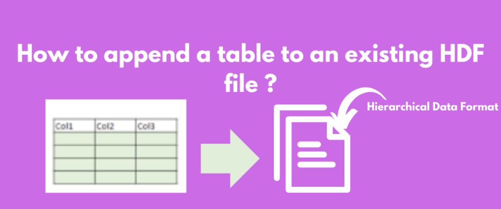How To Append A Table To An Existing HDF File