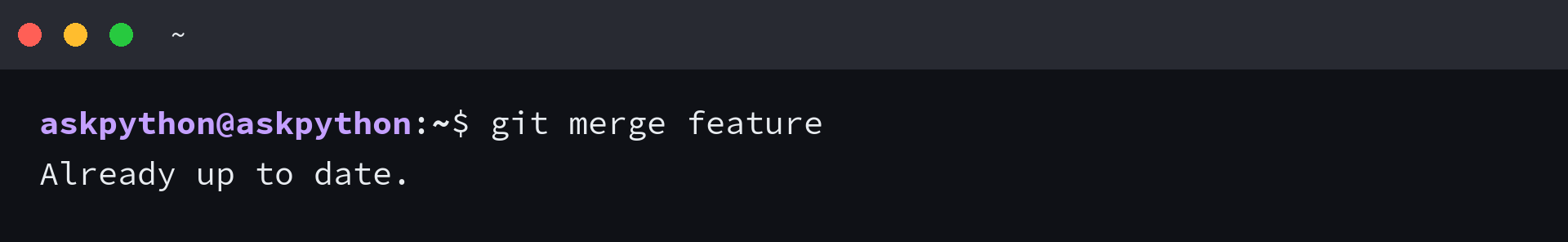 Terminal showing git merge feature command merging feature into master