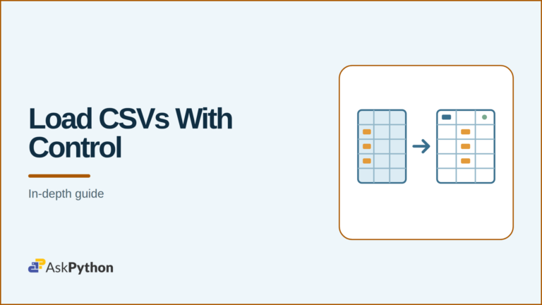 AskPython featured banner showing CSV rows transformed into a structured table