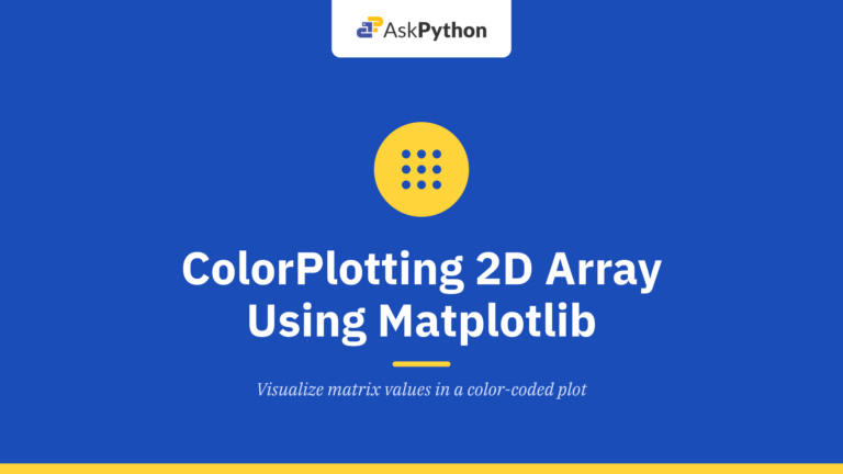 ColorPlotting 2D Array Using Matplotlib