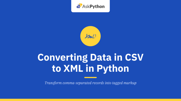 Converting Data in CSV to XML in Python
