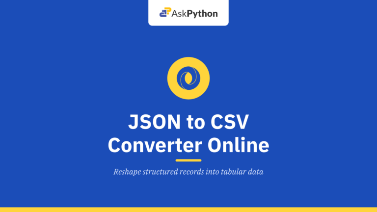 JSON to CSV Converter Online Free