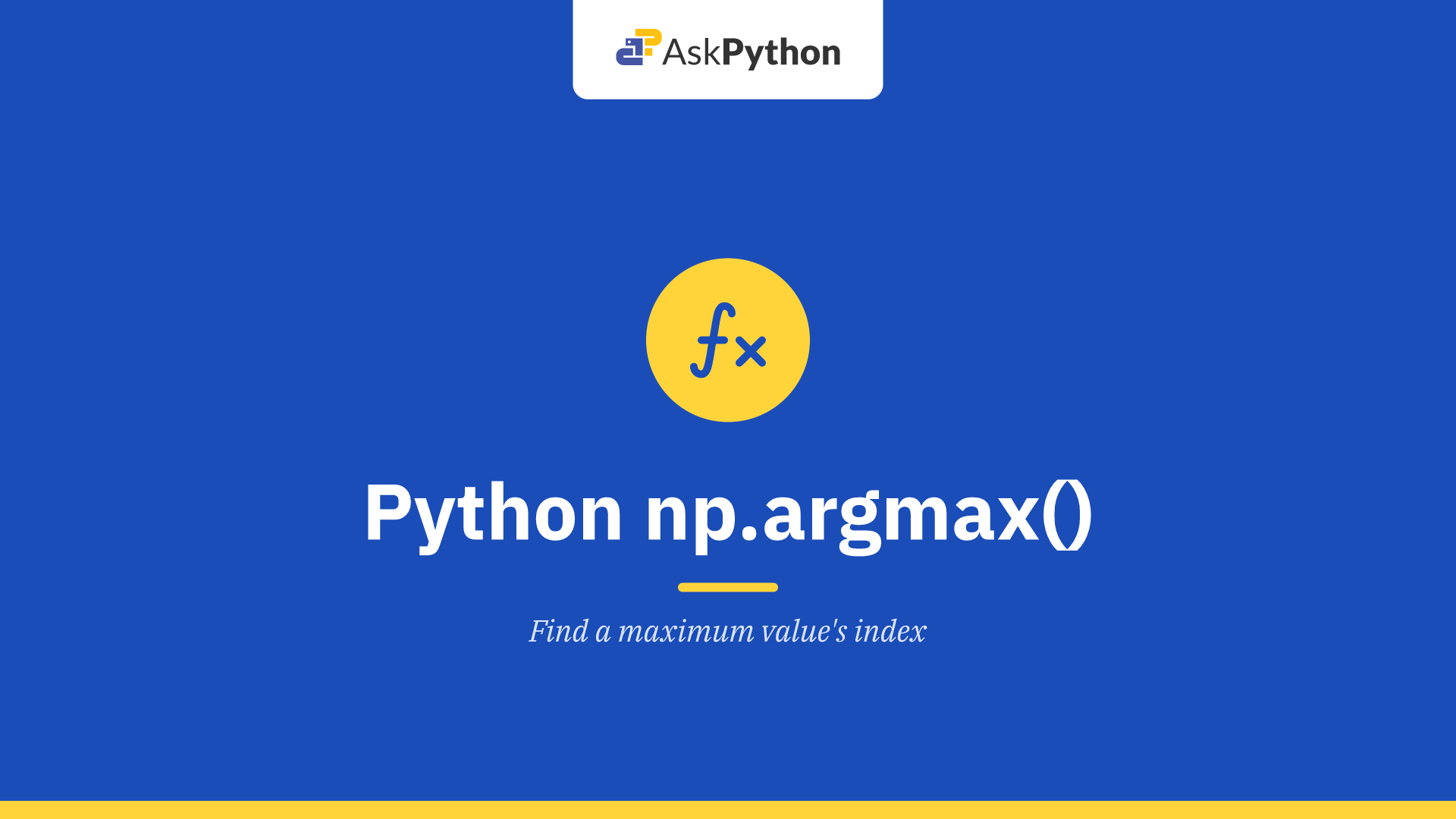 Python np.argmax() function