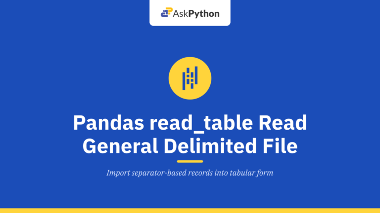 Pandas read_table — Read general delimited file into DataFrame