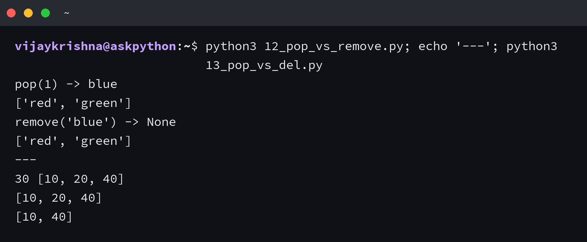 Undo history draining with pop showing LIFO order