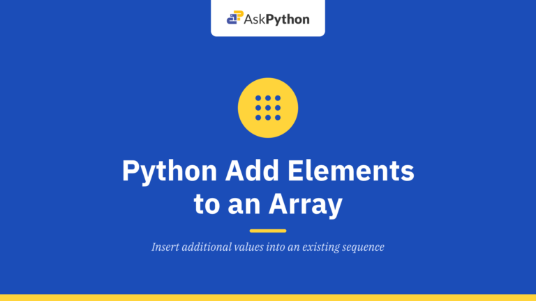 Python add elements to an Array