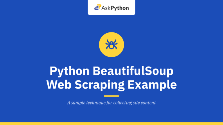 Python BeautifulSoup Web Scraping Example