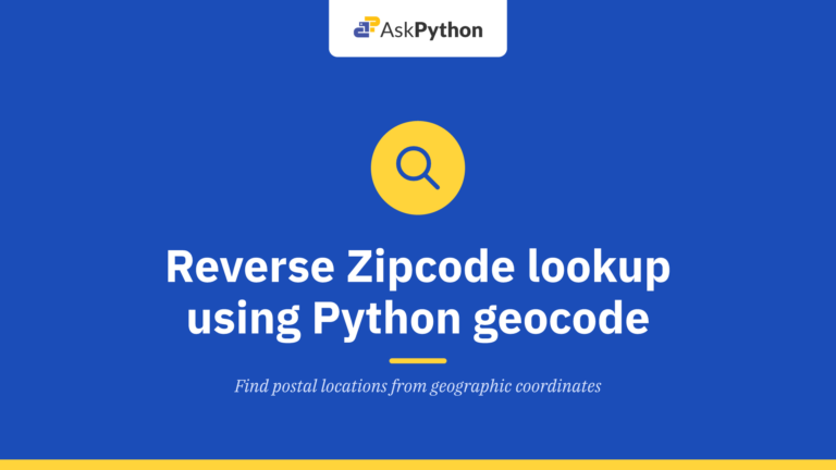 Reverse Zipcode lookup using Python geocode module