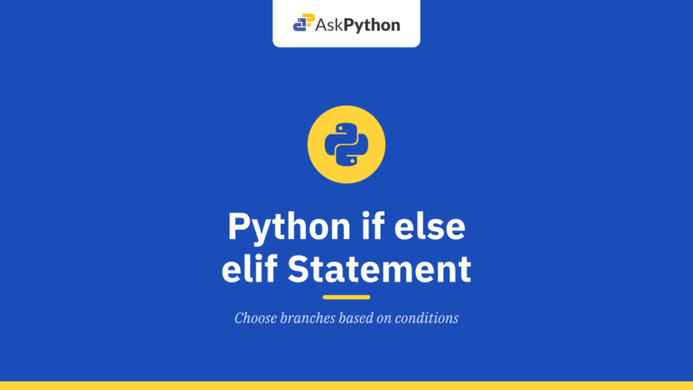 Python if else elif Statement