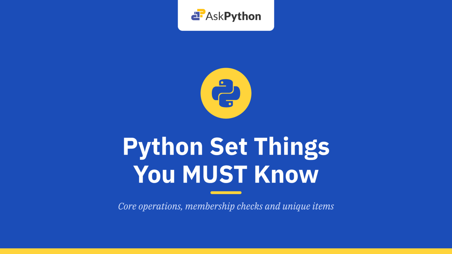 Python Set - Things You MUST Know - AskPython