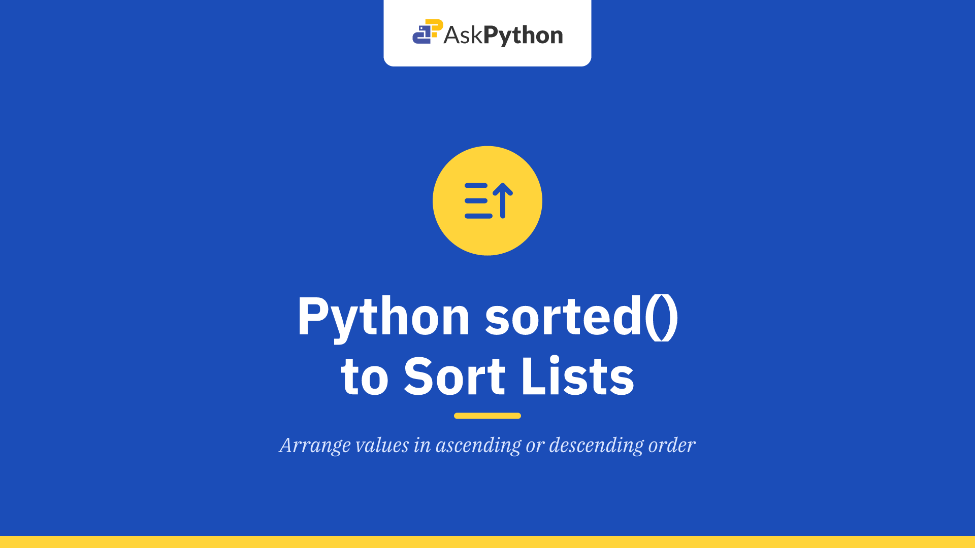Python sorted() to Sort Lists