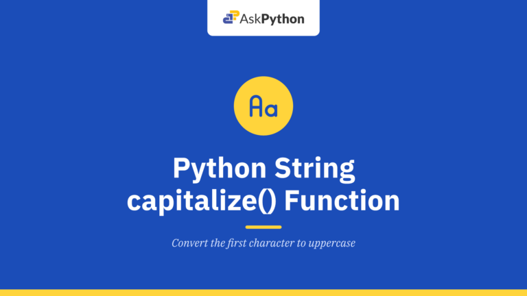 Python String capitalize() Function