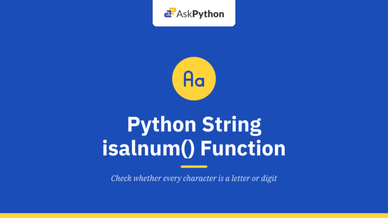 Python String isalnum() Function